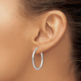 Sterling Silver Hoop Earrings, Polished Finish, Latch-Back Closure, Lightweight Classic Style