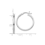 Sterling Silver Hoop Earrings, Polished Finish, Latch-Back Closure, Lightweight Classic Style