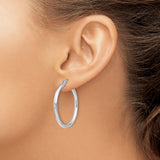 Sterling Silver Hoop Earrings, Classic Round Design, Latch-Back Closure, Lightweight Everyday Style