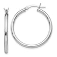 Sterling Silver Hoop Earrings, Classic Round Design, Latch-Back Closure, Lightweight Everyday Style