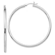 Sterling Silver Hoop Earrings, Classic Round Polished Design with Latch Back Closure