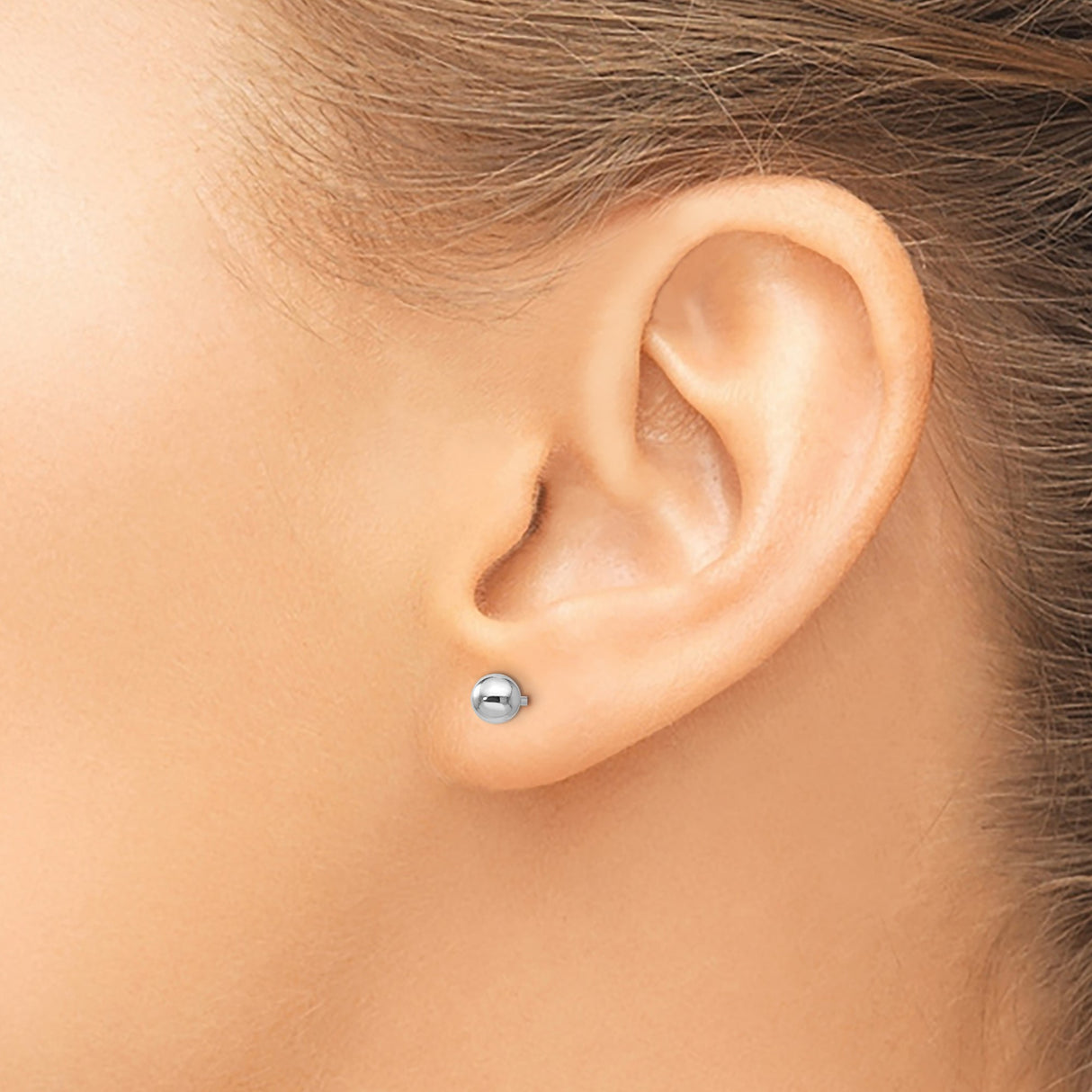 Sterling Silver Ball Stud Earrings, Minimalist Polished Round Design for Women and Unisex Wear