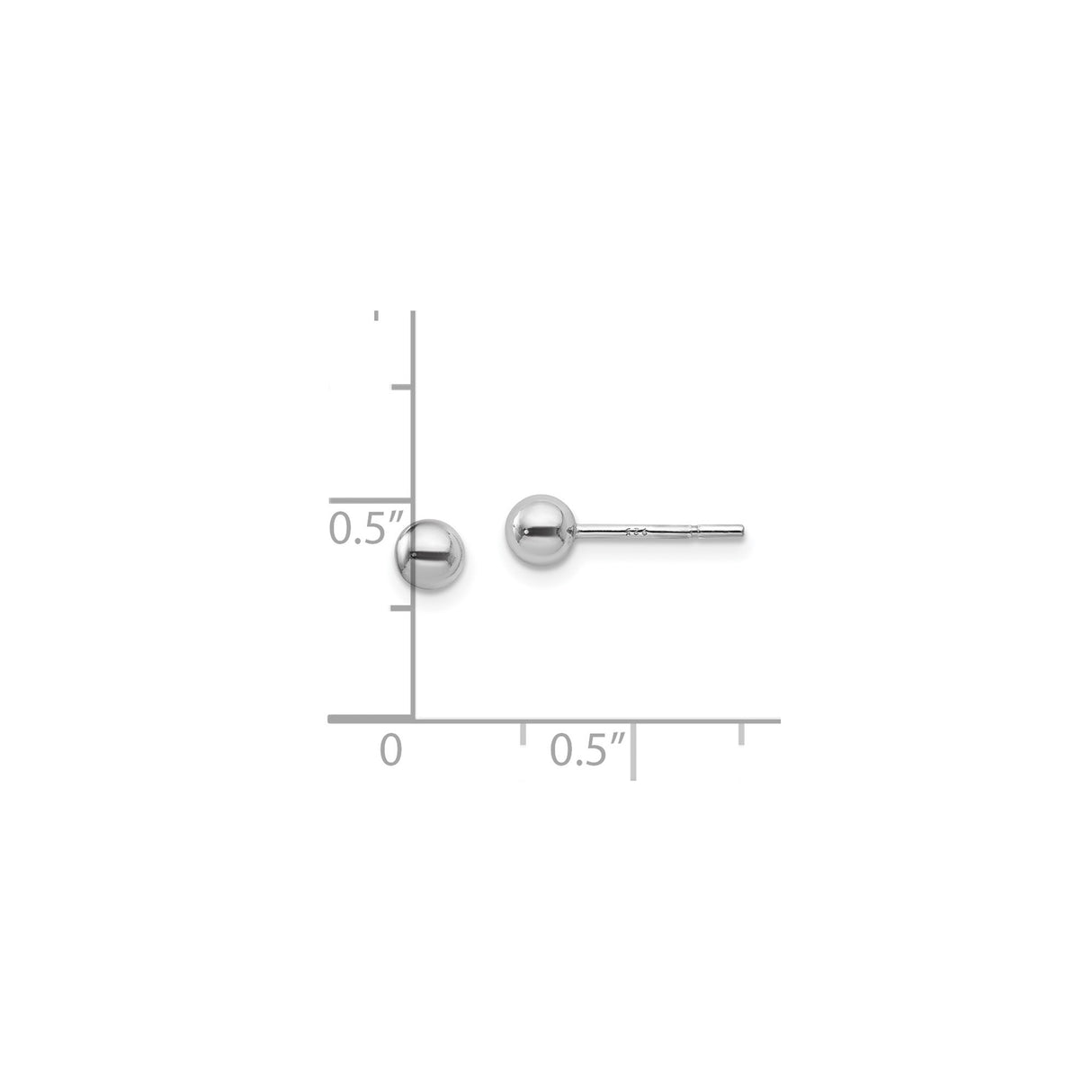 Sterling Silver Ball Stud Earrings, Minimalist Polished Round Design for Women and Unisex Wear