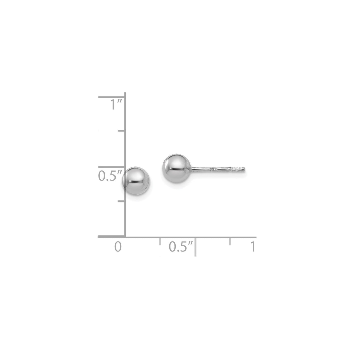 Sterling Silver Stud Earrings, 5mm Polished Ball Design, Hypoallergenic Minimalist Style