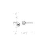 Sterling Silver Stud Earrings, 5mm Polished Ball Design, Hypoallergenic Minimalist Style