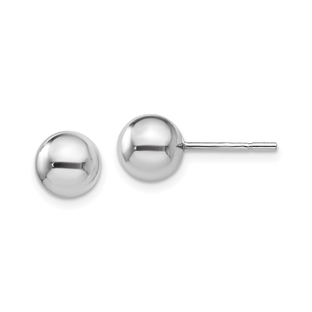 Sterling Silver Ball Stud Earrings, High Polish Round Minimalist Unisex Design