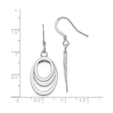 Sterling Silver Dangle Earrings with Layered Open Ovals and Polished Finish