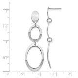 Sterling Silver Dangle Earrings with Open Oval Link Design, Modern Minimalist Drop Style for Women
