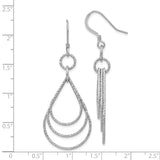 Sterling Silver Teardrop Dangle Earrings with Layered Open Hoops, Lightweight Modern Design