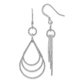 Sterling Silver Teardrop Dangle Earrings with Layered Open Hoops, Lightweight Modern Design