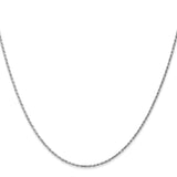 14K White Gold 1.15 mm Rope Chain Necklace, Polished