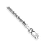 14K White Gold 2.25 mm Rope Chain Bracelet, Polished