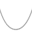 14K White Gold 2.75 mm Rope Chain Necklace, Polished