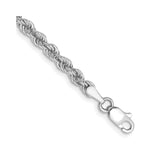 14K White Gold 3 mm Rope Chain Bracelet, Polished