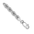 14K White Gold 4 mm Rope Chain Bracelet, Polished