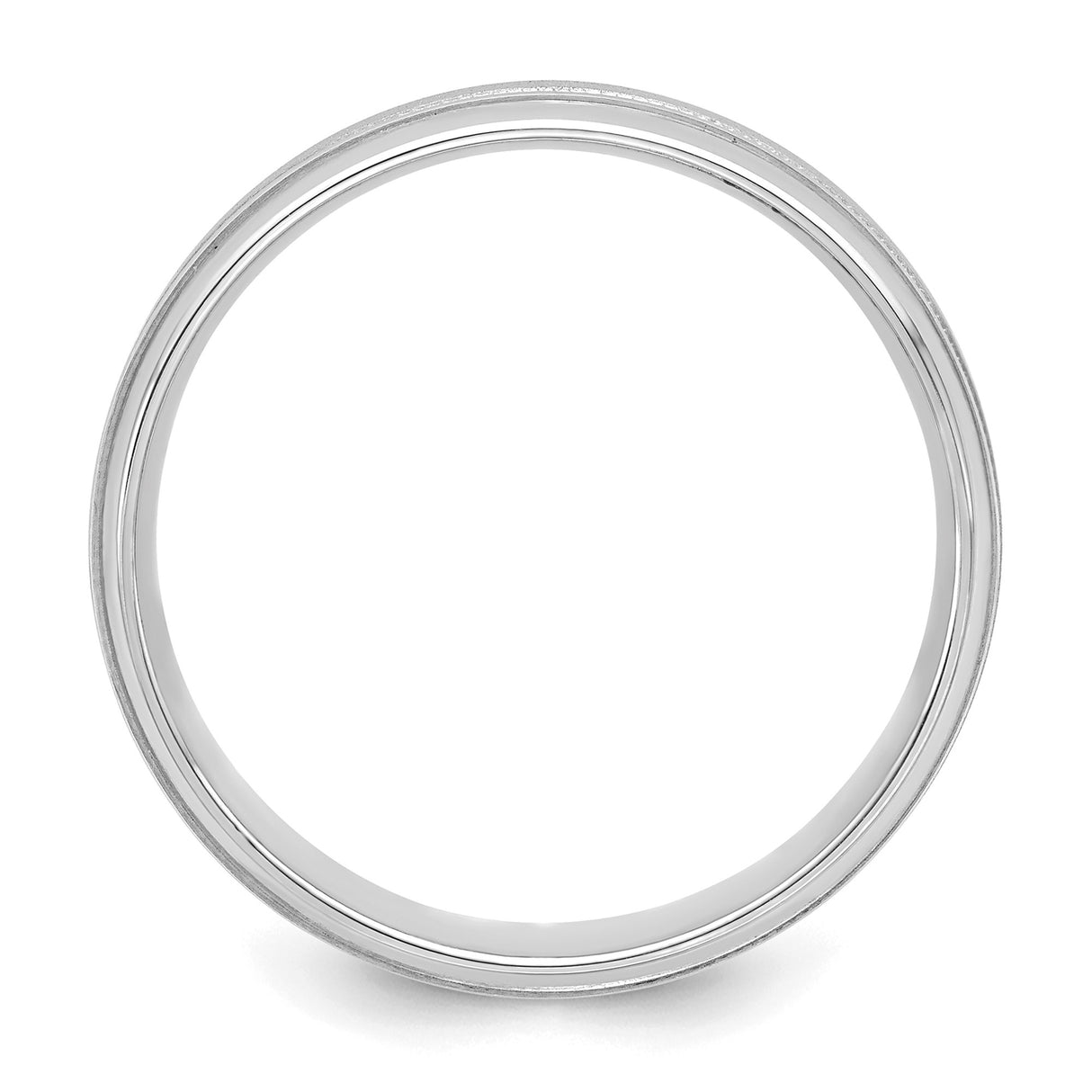 14k White Gold Milgrain, Comfort Fit wedding band ring alternate angle
