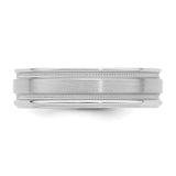 14k White Gold Milgrain, Comfort Fit wedding band ring detail view