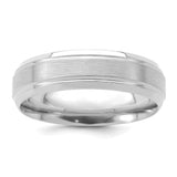 14k White Gold Beveled Edge, Comfort Fit wedding band ring