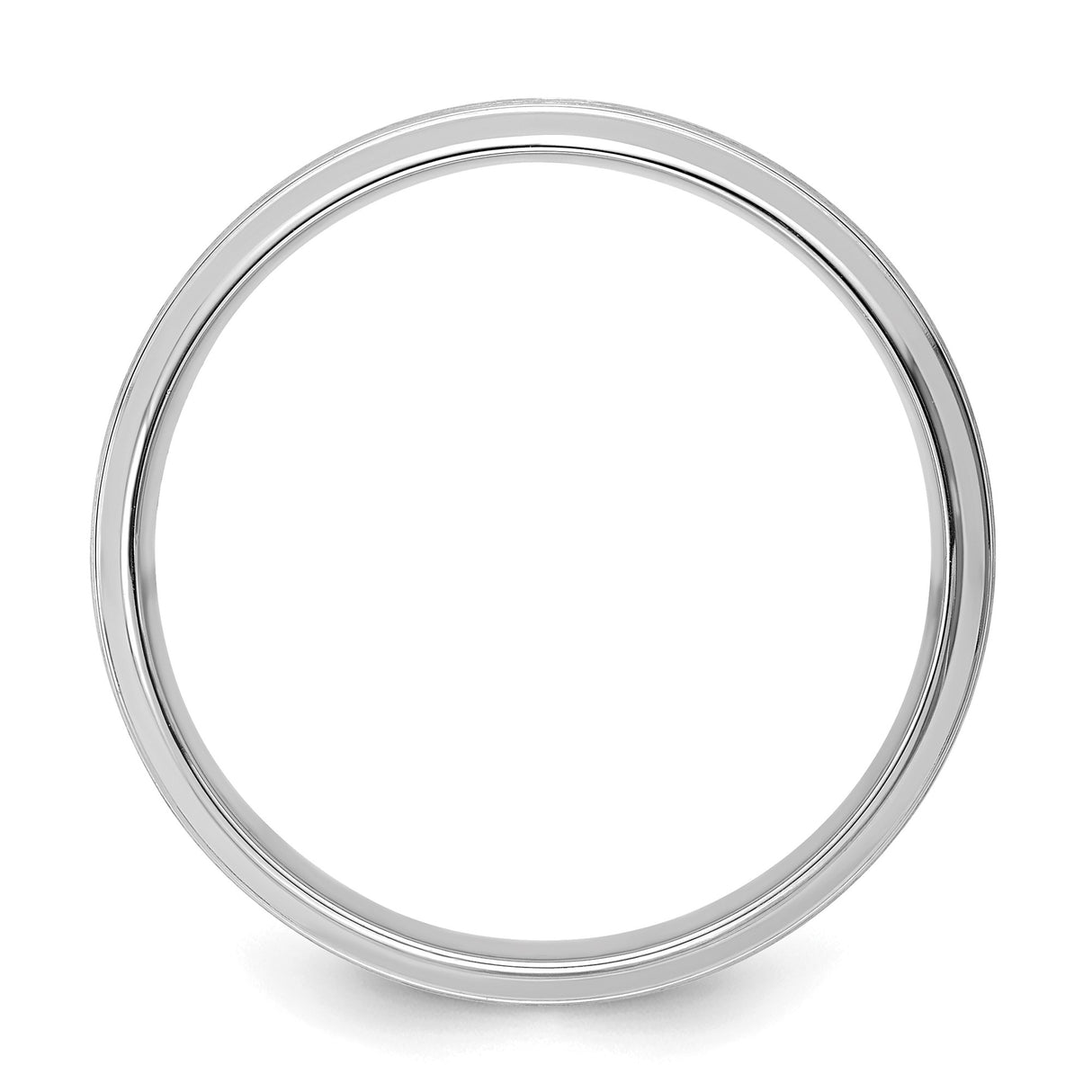 14k White Gold Brushed, Comfort Fit wedding band ring alternate angle