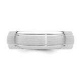 14k White Gold Brushed, Comfort Fit wedding band ring detail view