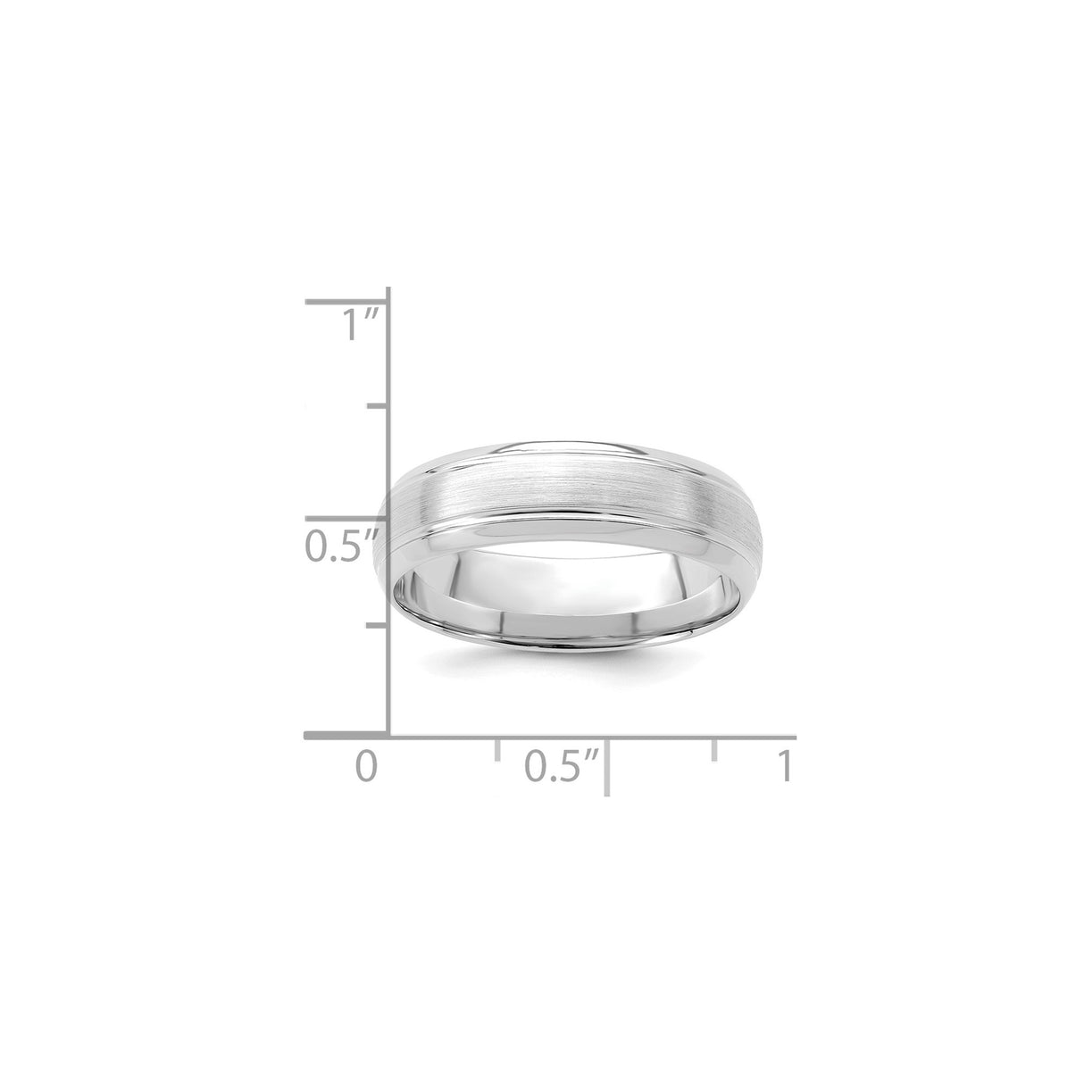 14k White Gold Brushed, Comfort Fit wedding band ring shown for scale