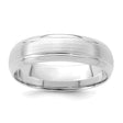 14k White Gold Brushed, Comfort Fit wedding band ring