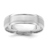 14k White Gold Brushed, Comfort Fit wedding band ring