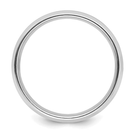 14k White Gold Beveled Edge, Comfort Fit wedding band ring alternate angle