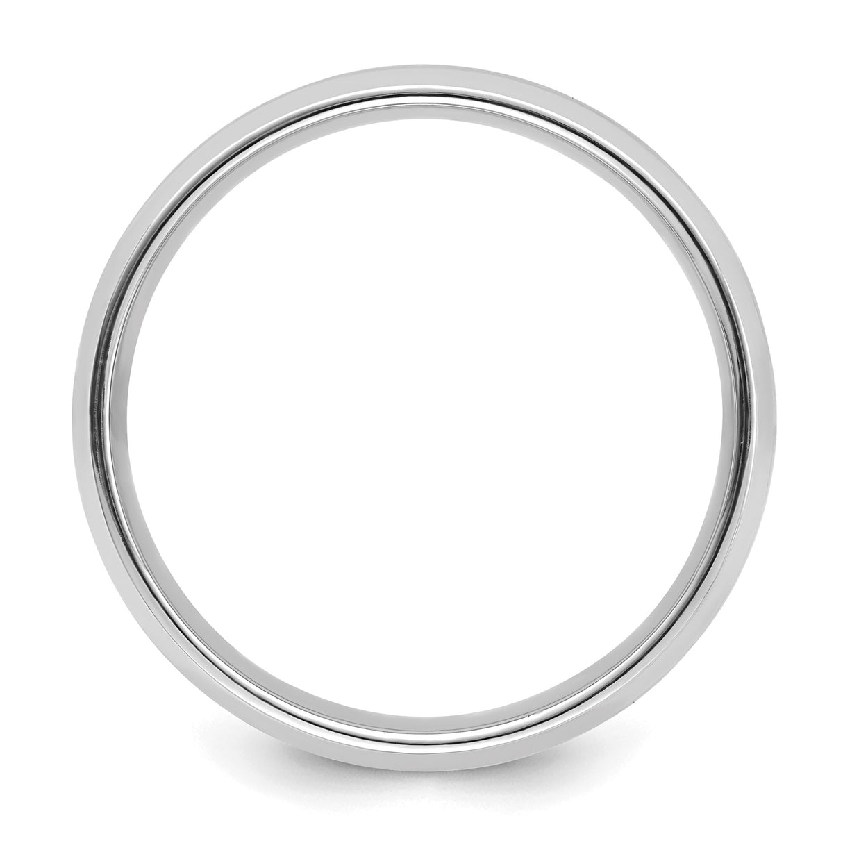 14k White Gold Beveled Edge, Comfort Fit wedding band ring alternate angle