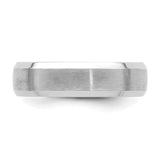 14k White Gold Beveled Edge, Comfort Fit wedding band ring detail view