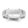 14k White Gold Beveled Edge, Comfort Fit wedding band ring