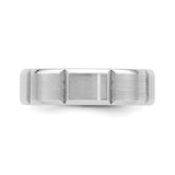 14k White Gold Beveled Edge, Comfort Fit wedding band ring detail view