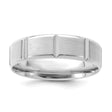 14k White Gold Beveled Edge, Comfort Fit wedding band ring