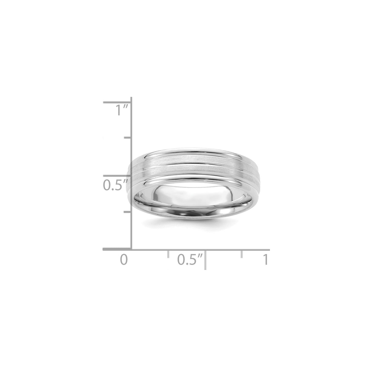14k White Gold Brushed, Comfort Fit wedding band ring shown for scale