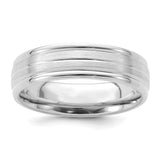 14k White Gold Brushed, Comfort Fit wedding band ring