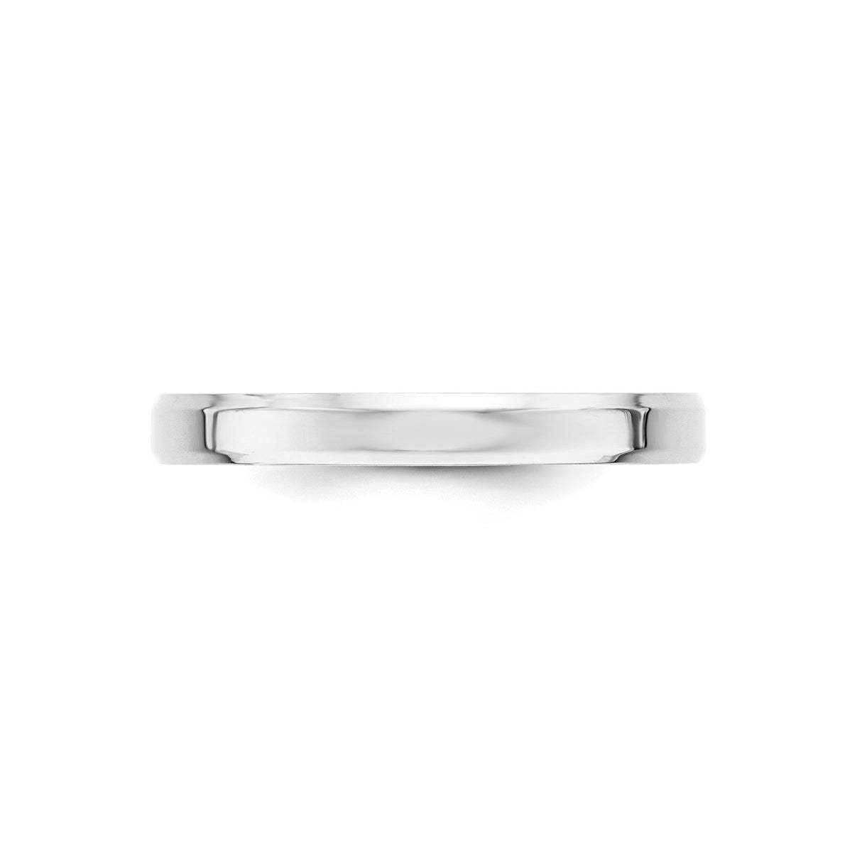 10k White Gold Beveled Edge, Comfort Fit wedding band ring detail view