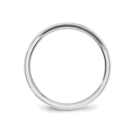 10k White Gold Beveled Edge, Comfort Fit wedding band ring alternate angle
