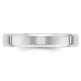 14K White Gold Beveled Edge Comfort-Fit 4mm Wedding Band