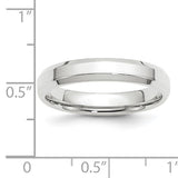 14K White Gold Beveled Edge Comfort-Fit 4mm Wedding Band
