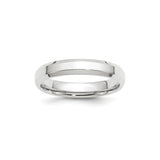 10k White Gold Beveled Edge, Comfort Fit wedding band ring
