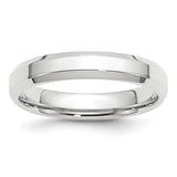 14K White Gold Beveled Edge Comfort-Fit 4mm Wedding Band