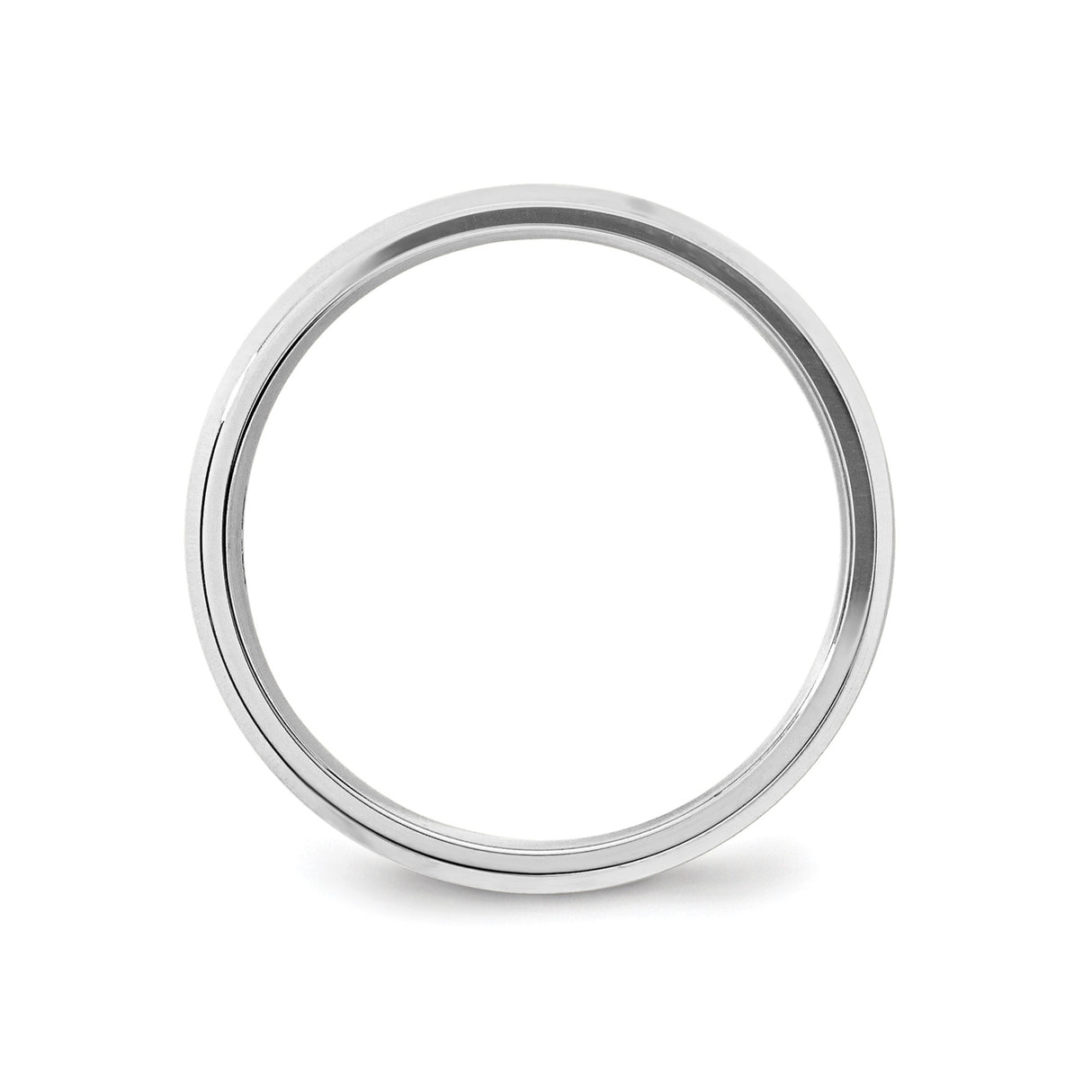 10k White Gold Beveled Edge, Comfort Fit wedding band ring alternate angle
