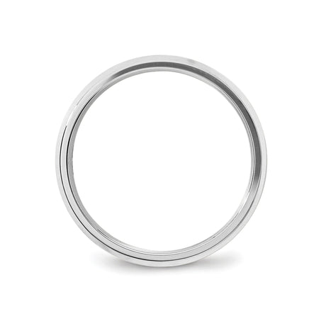 10k White Gold Beveled Edge, Comfort Fit wedding band ring alternate angle