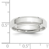 14K White Gold Beveled Edge Comfort Fit Wedding Band, 5 Mm, Solid No Stone