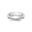 10k White Gold Beveled Edge, Comfort Fit wedding band ring