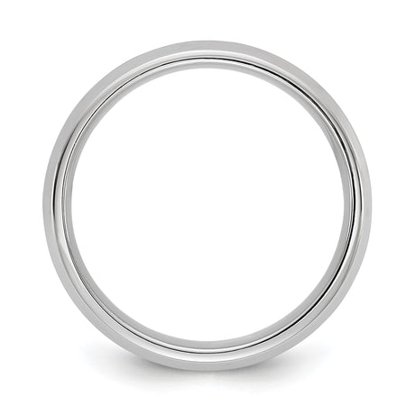 10k White Gold Beveled Edge, Comfort Fit wedding band ring alternate angle