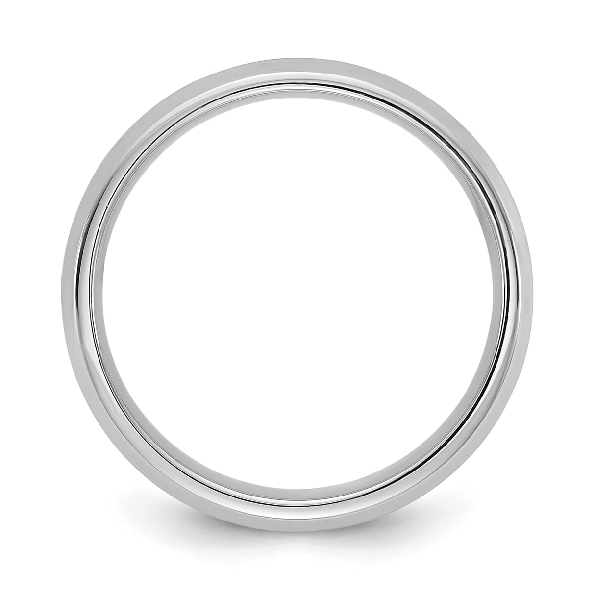 14k White Gold Beveled Edge, Comfort Fit wedding band ring alternate angle