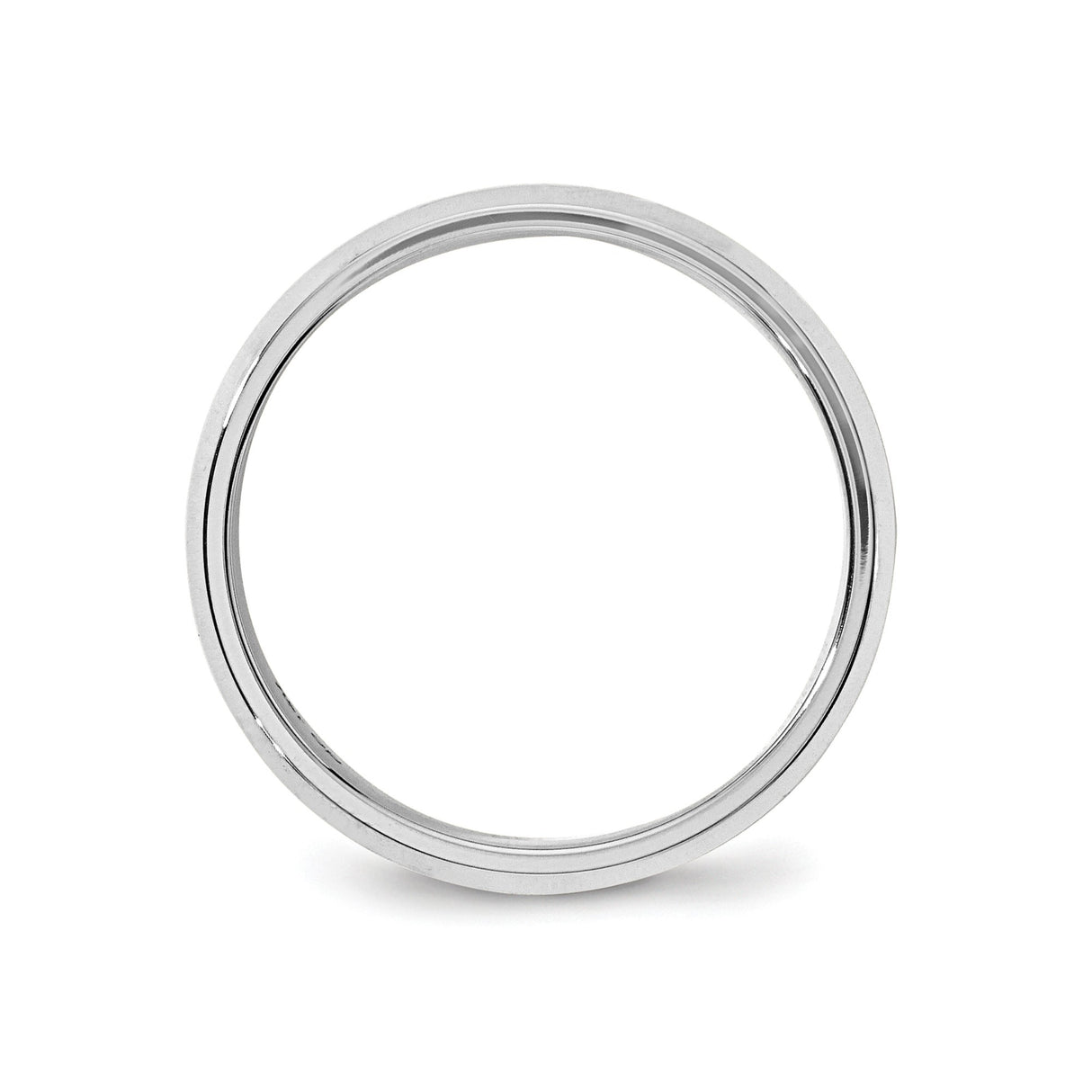 10k White Gold Beveled Edge, Comfort Fit wedding band ring alternate angle