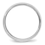 14K White Gold Beveled Edge Comfort Fit Wedding Band In Solid 6 mm Width