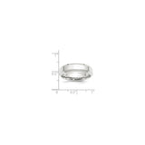 10k White Gold Beveled Edge, Comfort Fit wedding band ring shown for scale